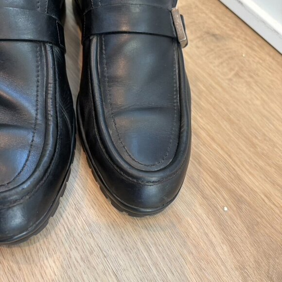 Gucci Loafers Buckle heel Size 7.5 Leather Black Mens main image 5